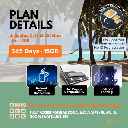 Asia Pacific【365 days 15GB】 5G speed