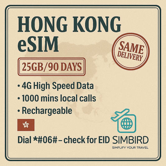 【eSim】Hong Kong【90 days 25GB】 4G speed